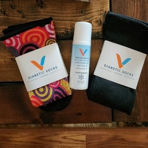 Viasox Sock Bundle - 2 pairs + Pain Relief Gel Roll-on